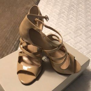 Open Toe Banana Republic Cream Patent Heels